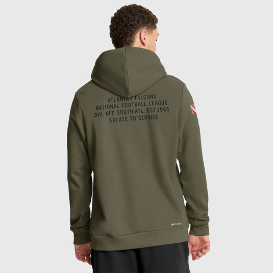 Atlanta Falcons 2025 Salute to Service Sideline Hoodie made by Nike with a premium Dri-FIT finish.