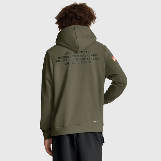 Houston Texans Nike Standard Issue Hoodie from the 2025 Salute to Service range made with smooth Dri-FIT material.