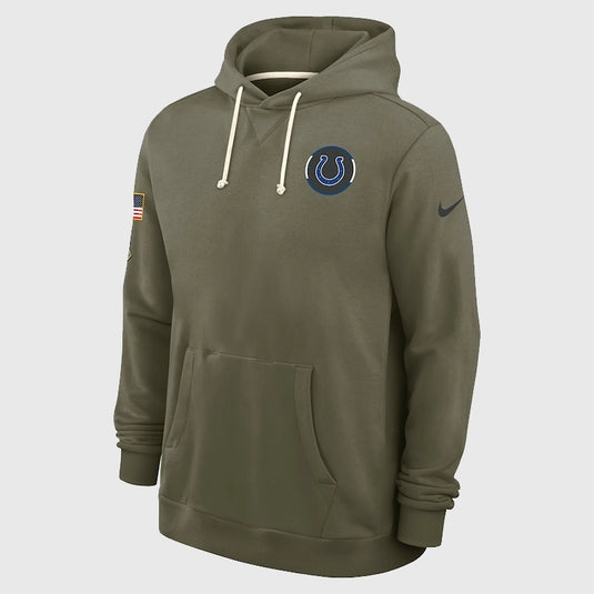Shane Steichen Indianapolis Colts Hoodie in olive green, crafted from warm fleece fabric.