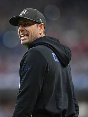 2025 Indianapolis Colts sideline hoodie in black featuring Nike Dri-FIT fabric and coach Shane Steichen styling