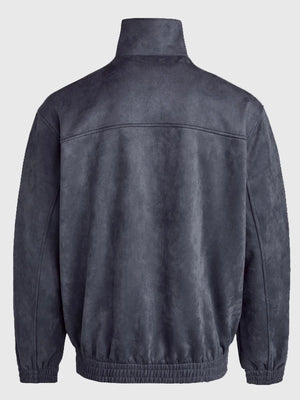 Gray suede leather Tang jacket inspired by Adidas Chinese New Year 2026 styling