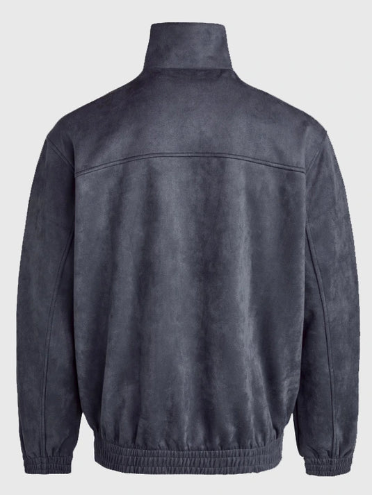 Gray suede leather Tang jacket inspired by Adidas Chinese New Year 2026 styling