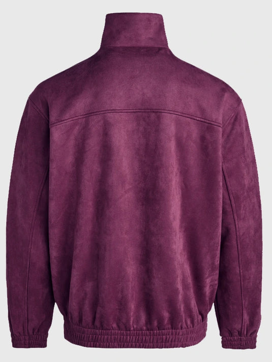 Recreated Adidas 2026 Chinese New Year Tang suede leather jacket in bold purple shade