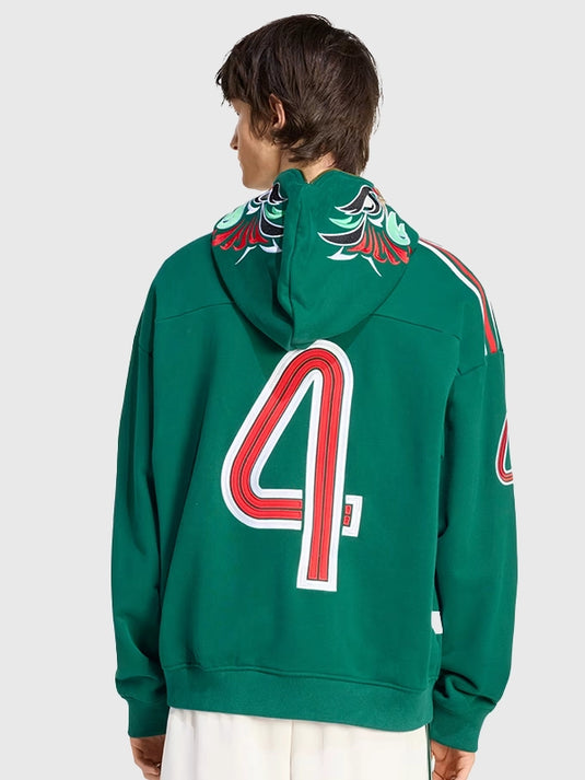 Recreation Mexico World Cup 2026 inspired Adidas hoodie in green with classic fanwear appeal