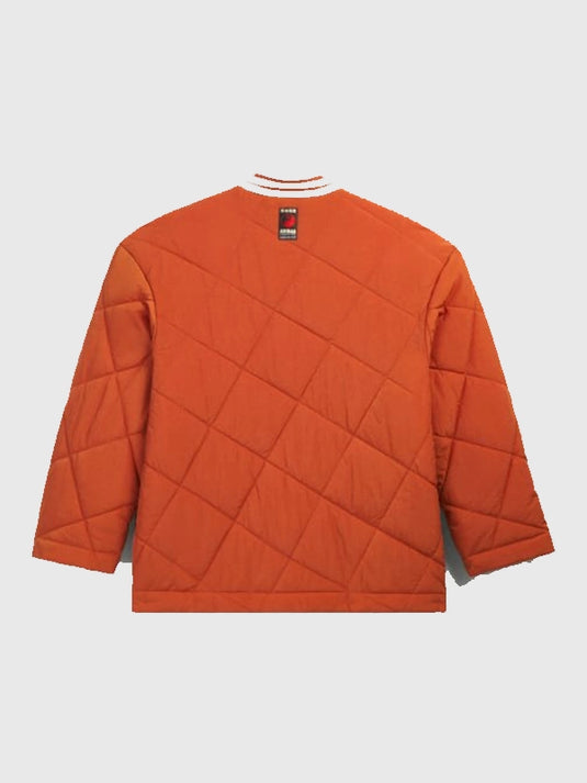 Orange RECREATED Adidas CLOT wrap puffer jacket by Edison Chen with clean quilting and modern appeal