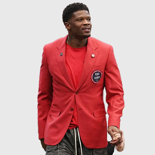Recreation Andre Johnson Houston Texans Ring of Honor Red Blazer recreated with a sleek tailored design.