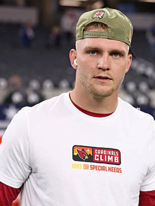 Recreated unisex Arizona Cardinals 2025 Cardinals Climb white T-shirt with bold front print.