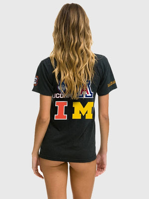 Aviator Nation Final Four 2026 Indianapolis black crew t-shirt recreated with balanced structure and everyday comfort fit