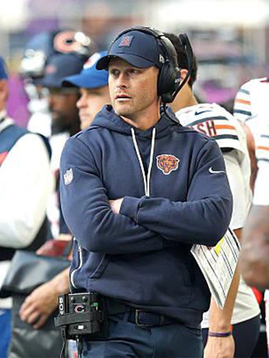 Ben Johnson Chicago Bears Nike Sideline Club pullover hoodie in navy with soft fleece feel