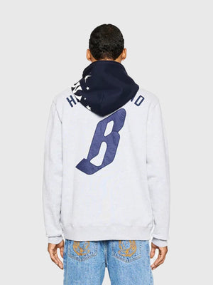 RECREATED Billionaire Boys Club x Yankees Blocked Zip Hoodie in Grey and Black designed with a comfortable fit and standout color-block styling