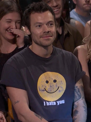 Black SNL 51 Harry Styles I Hate You graphic T-shirt crafted with soft cotton fabric and comfortable unisex fit