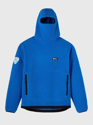 Blue RECREATED October's Very Own 2026 Winter Survival sherpa hoodie featuring integrated balaclava design