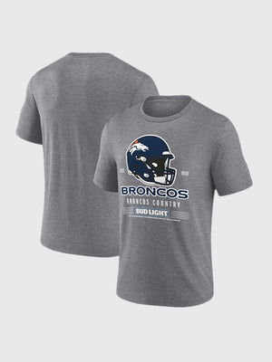 RECREATED Denver Broncos Bud Light Broncos Country crewneck t-shirt in heather gray with casual fan styling