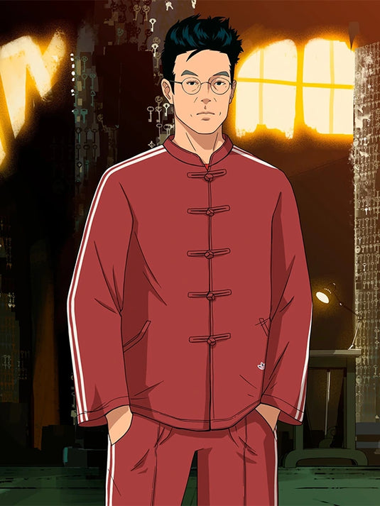 RECREATED Adidas Chinese New Year CLOT track jacket by Edison Chen in brown with a clean athletic silhouette