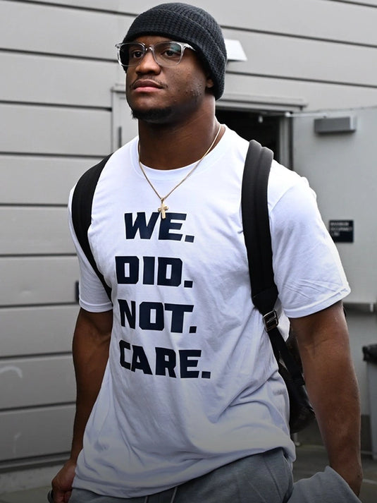 RECREATED Seattle Seahawks white We Did Not Care t-shirt with classic crewneck and soft cotton feel