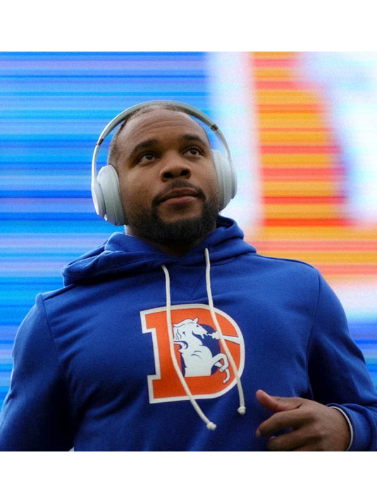 Denver Broncos Nike Royal Blue Dri-FIT Hoodie from the Sideline Standard Issue Alt 2 line crafted for comfort and performance.