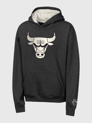 Black RECREATED Mitchell & Ness Derrick Rose Good or Great hoodie with bold Bulls branding