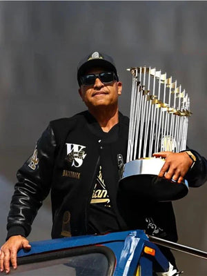Recreation Dodgers 2025 World Series Parade Jacket capturing the spirit of victory and pride.