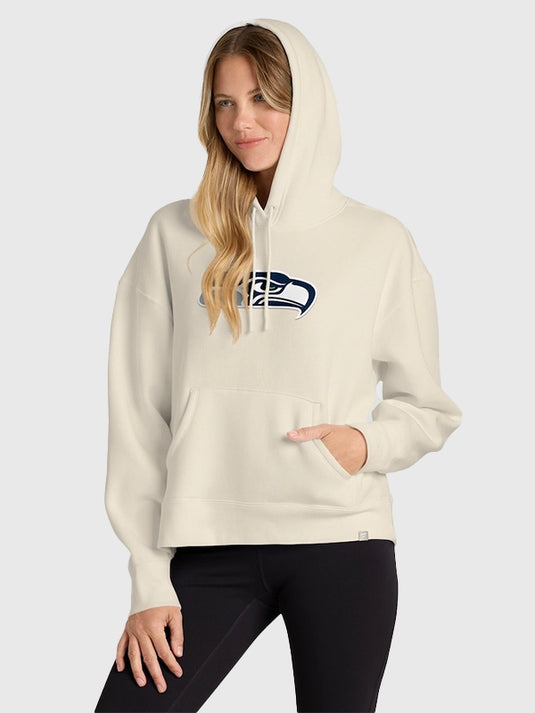 RECREATED Seattle Seahawks 2026 Fanatics Dove Legacy pullover fleece hoodie in cream with soft brushed fabric