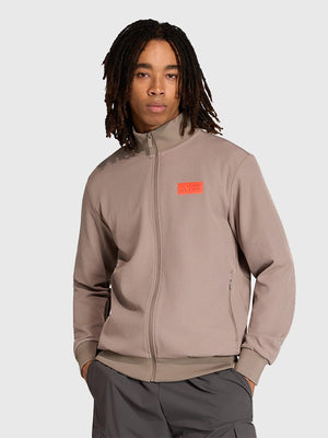 Recreated Audi Revolut F1 Team Elevated brown zip-up jacket with smooth fabric finish and modern motorsport aesthetic
