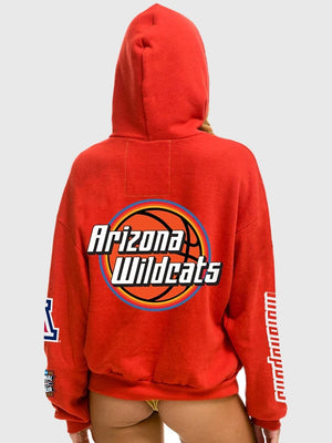 Recreated red Arizona Wildcats Final Four 2026 fleece hoodie with Aviator Nation styling and comfortable everyday wear appeal