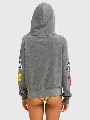 Grey Aviator Nation Final Four Indianapolis zip-up hoodie recreated with cozy fleece construction and relaxed everyday fit