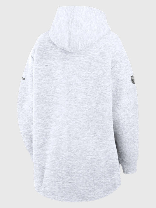 Recreated Super Bowl LX 2026 Opening Night hoodie in full zip featuring a grey Tech Fleece design with a clean and modern sports aesthetic.