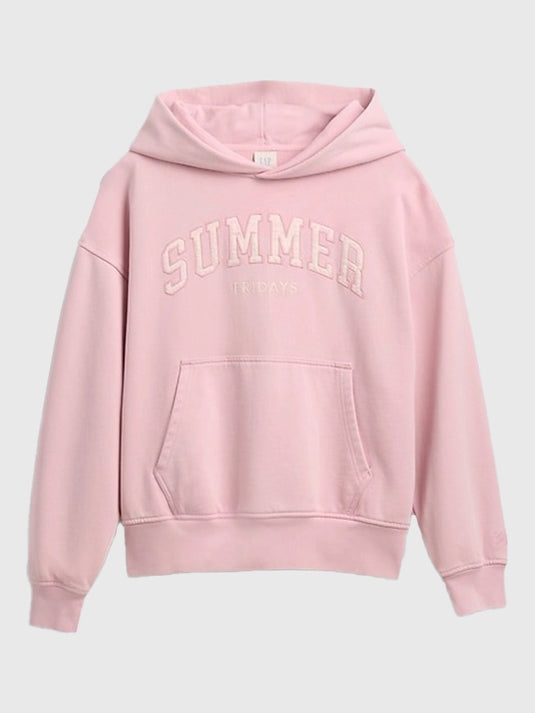 Pink oversized pullover hoodie RECREATED from Gap × Summer Fridays collaboration with cozy fleece and laid-back style