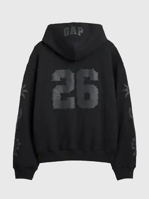 Gap x Coachella oversized black fleece hoodie recreated with relaxed structure, ribbed trims, and everyday comfort appeal