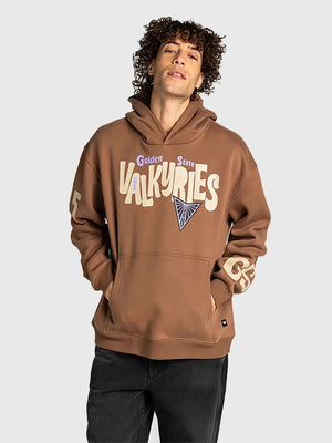 RECREATED Golden State Valkyries The Wild Collective Unisex Fleece Pullover Hoodie in Brown featuring soft fleece fabric with a relaxed streetwear silhouette