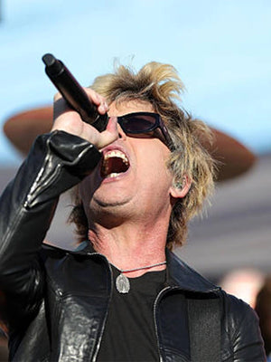 Recreated Super Bowl LX Green Day leather jacket in black featuring bomber silhouette and rock band style