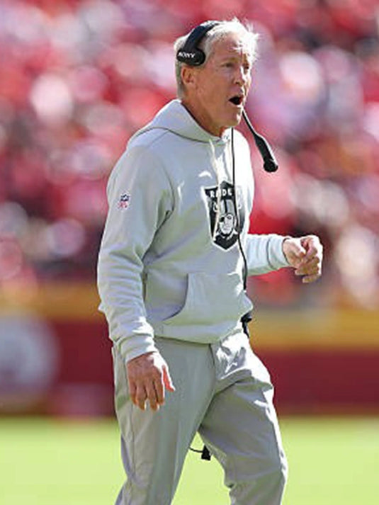 Pete Carroll Raiders Grey Pullover Hoodie 2025 edition designed for all-day comfort and authentic team appeal.