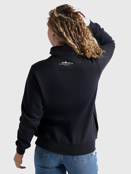 Navy blue Crosswind quarter zip sweatshirt recreated from the Charles River x New England Patriots design with versatile layering