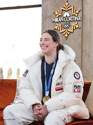 Hilary Knight 2026 Winter Olympics Team USA off-white jacket with clean detailing and comfortable interior lining