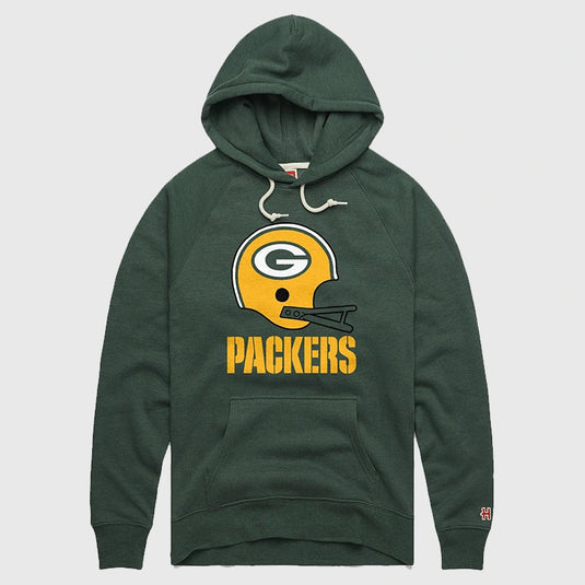 Green Bay Packers 2025 Graphic Hoodie by Homage featuring pullover style and drawstring hood.
