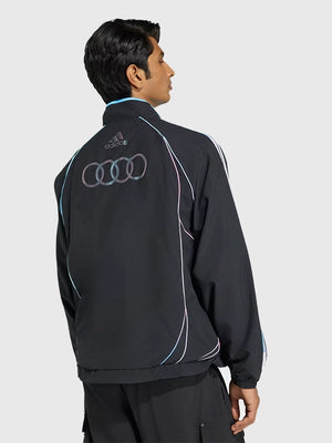2026 Adidas Inter Miami F1 Track Jacket crafted with smooth texture, ribbed trims, and clean racing-inspired accents