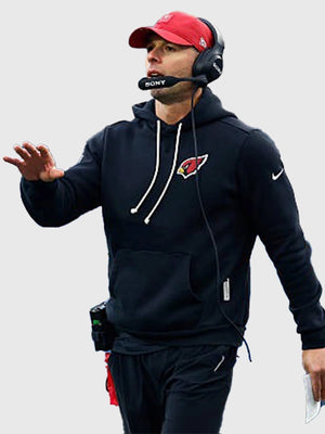 Black pullover hoodie inspired by the Arizona Cardinals 2025 Nike Sideline Club design with soft fleece comfort
