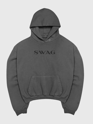 Recreated Justin Bieber Skylrk SWAG Coachella hoodie in charcoal grey with soft fleece interior and bold streetwear graphic design