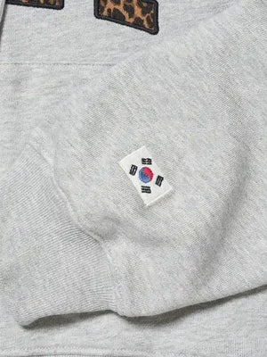 Gap x Katseye 2026 Kat by Yoonchae RECREATED grey cropped full-zip fleece hoodie with a soft and structured finish
