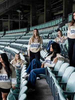 Los Angeles Dodgers WAG UCLA Health Women’s Night Quarter Zip Sweatshirt featuring clean team branding and soft fleece construction