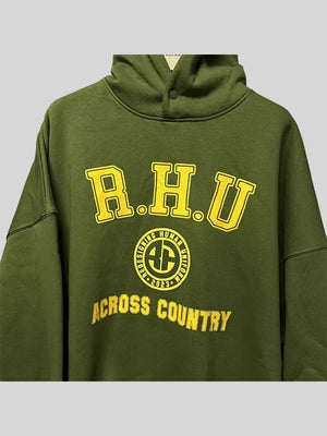 Landon Barker RHU unisex green hoodie in Recreation style with relaxed cut and modern urban appeal