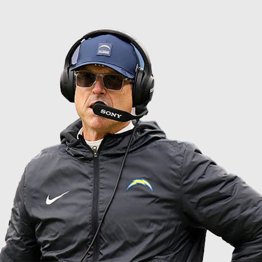 Jim Harbaugh Los Angeles Chargers Hooded Jacket combining athletic function with casual style.