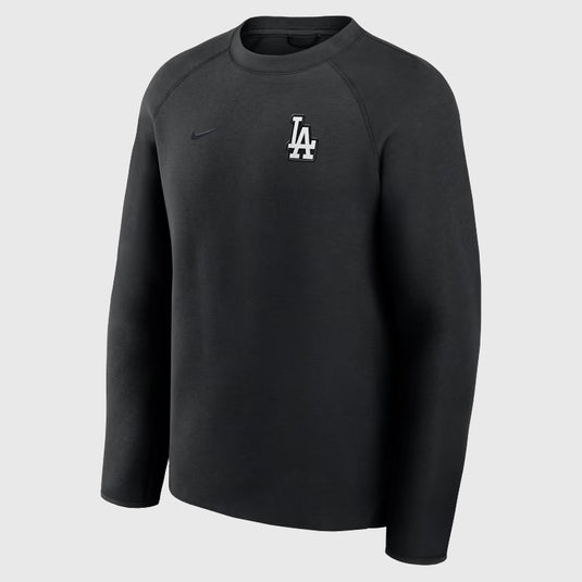 Los Angeles Dodgers sweatshirt in black Tech Fleece with a recreated raglan crewneck design.