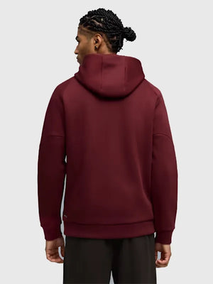 RECREATED Portugal Puma PUMATECH Full-Zip Hoodie in Maroon designed with a comfortable fit and clean athletic appeal