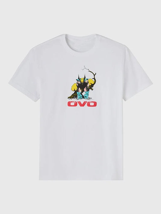 OVO x Marvel Wolverine 2025 graphic T-shirt recreation crafted in white with soft, breathable fabric