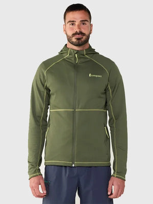 Recreated 2026 Cotopaxi Tempa fleece hooded jacket in green for men and women with soft feel and functional design