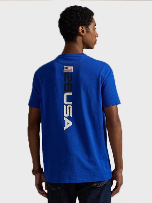 Team USA Milano Cortina 2026 blue graphic T-shirt with clean athletic graphics by Polo Ralph Lauren