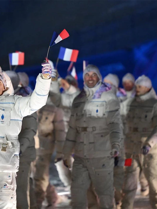 Le Coq Sportif Saharan hooded puffer jacket for Team France inspired by Winter Olympics 2026