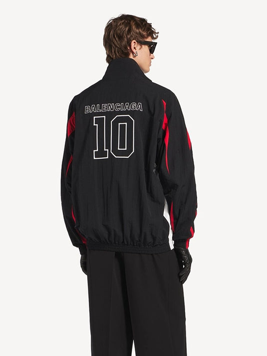 Unisex black NBA x Balenciaga collaboration track jacket crafted for statement streetwear and casual layering
