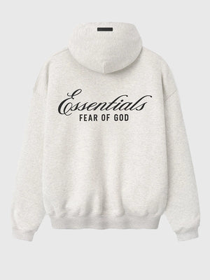 Unisex grey Essentials Inglewood x All Star Weekend ’26 fleece hoodie with classic hood and front pouch pocket